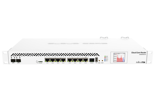 Mikrotik CCR1036-8G-2S+ 36 core CPU, Cloud Core Router, 8x Gigabit ports, 2x SFP+ ports, Color touchscreen LCD, 4GB