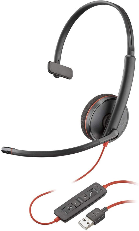 Plantronics Blackwire 3210 (209744-101) Headsets USB Type-A Corded Monaural UC