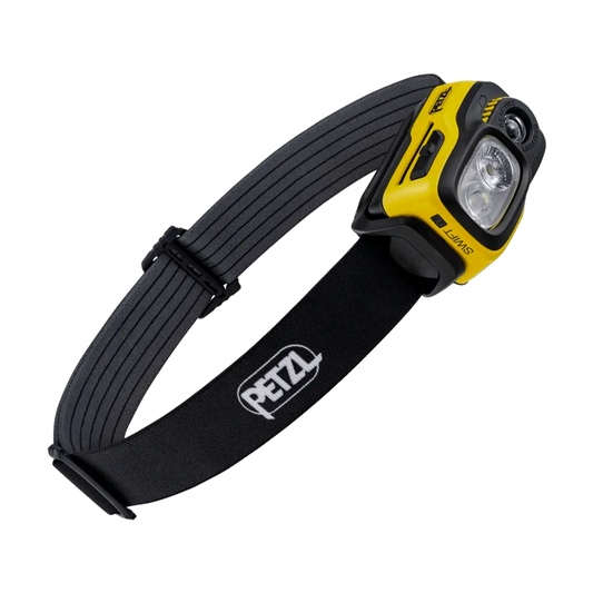 Petzl Swift RL - Head Flashlight, 1100 LUMENS, Recharge, Black and Yellow