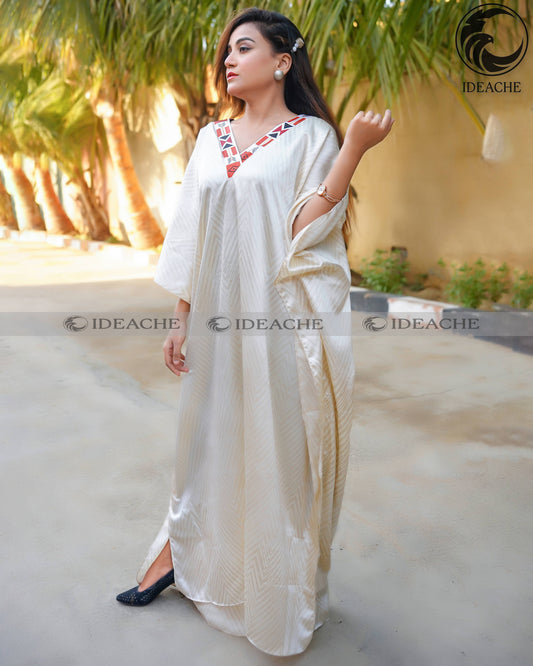 Moon White Long Kaftan