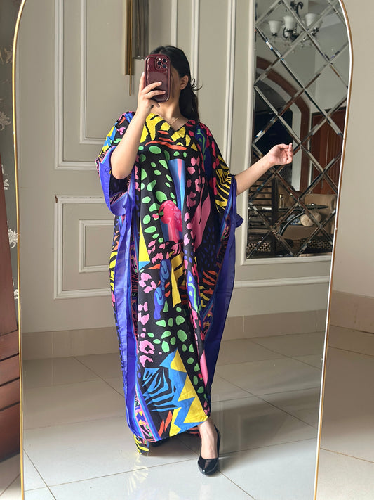Blue Multi C-Lawn Kaftan                                                                                                                                                                            New Launching